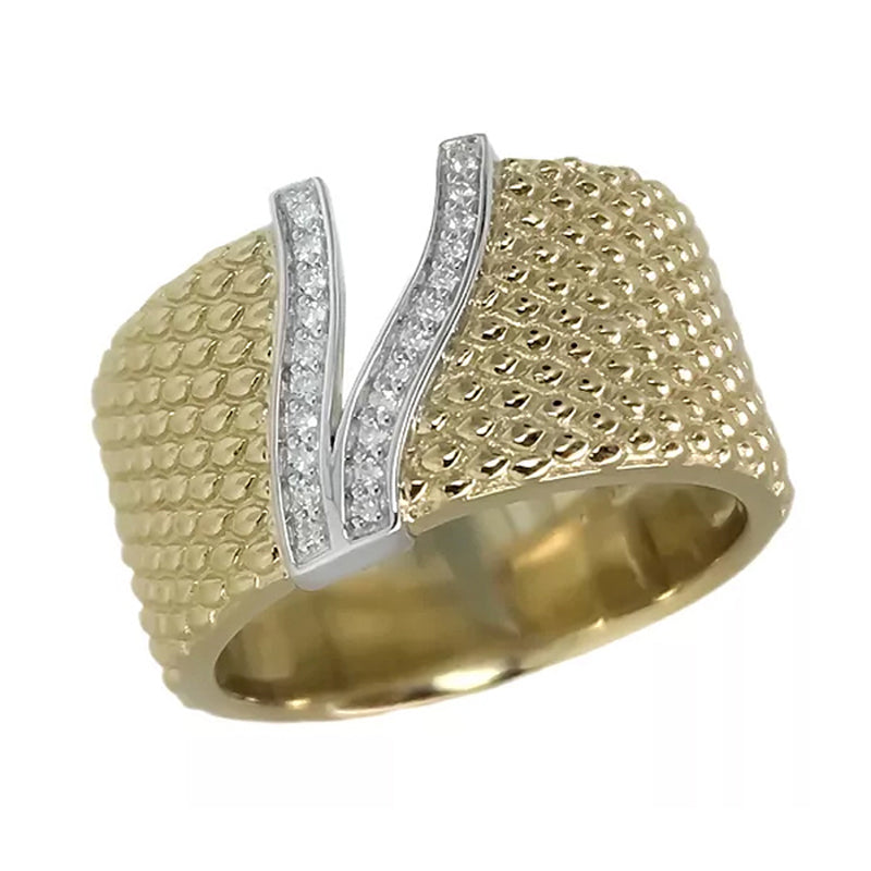 18ct Yellow and White Diamond Set Ring TDW=0.11ct G/Si