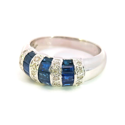 Pre-Loved 14ct White Gold Sapphire & Diamond Ring