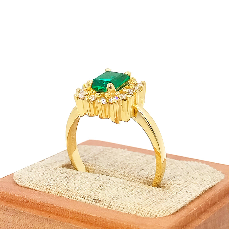 Pre-Loved 18ct Yellow Gold Biron Emerald & Diamond Ring