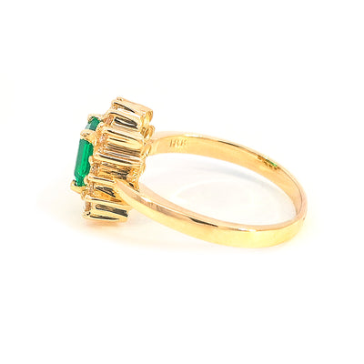 Pre-Loved 18ct Yellow Gold Biron Emerald & Diamond Ring