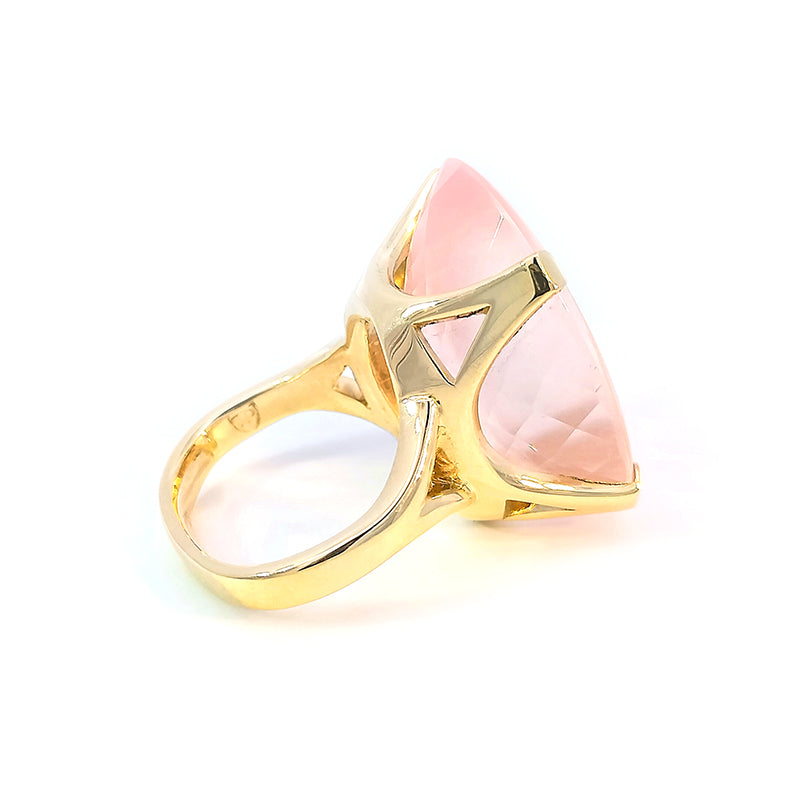 18ct Red Gold Rose Quartz Ring