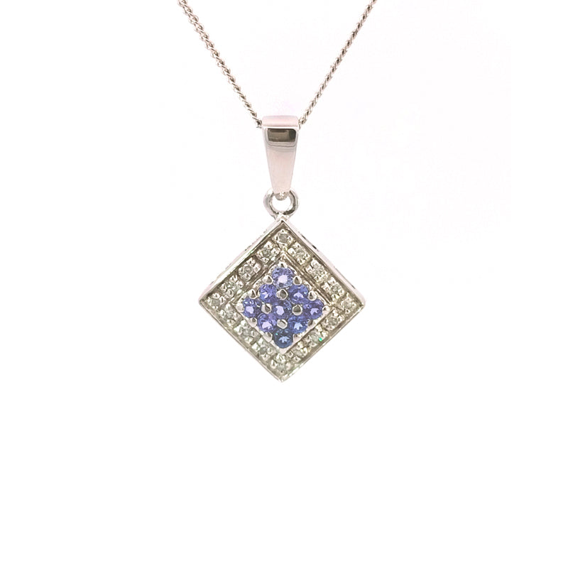 9ct White Gold Tanzanite & Diamond-set Pendant Chains available separately. See our range of white gold chains. Don't see the one you want? Contact us directly and we can special order one for you.