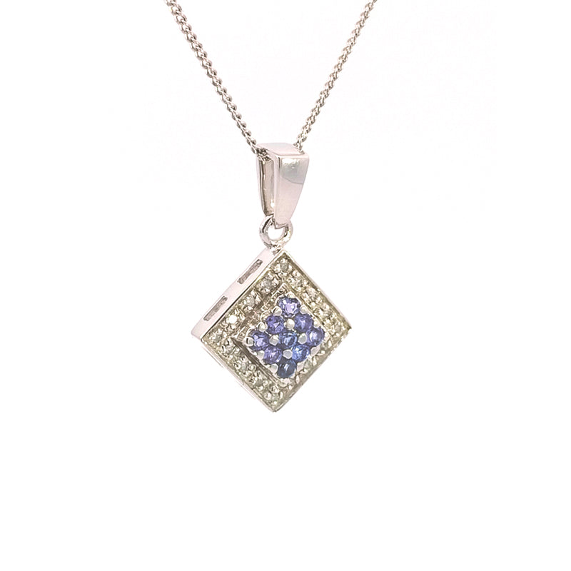 9ct White Gold Tanzanite & Diamond-set Pendant Chains available separately. See our range of white gold chains. Don't see the one you want? Contact us directly and we can special order one for you.