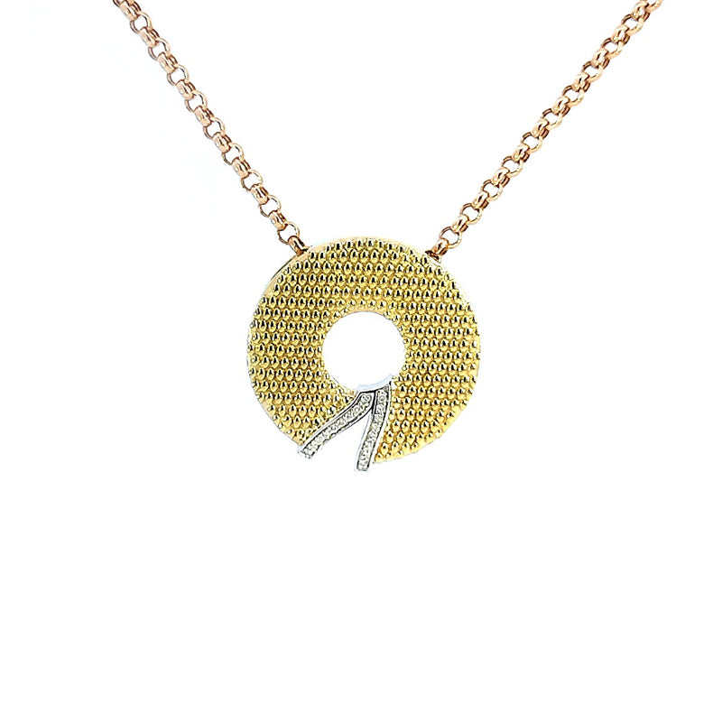 18ct Yellow & White Diamond Set Pendant Only TDW=0.08ct G/Si