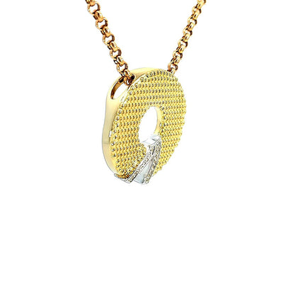 18ct Yellow & White Diamond Set Pendant Only TDW=0.08ct G/Si