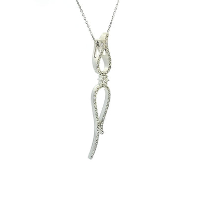 18ct White Gold Diamond Set Ribbon Pendant Chains sold separately. TDW=0.436ct G/Si