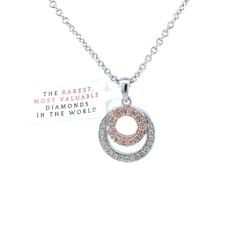 9ct White Gold Pendant set with Pink Caviar & White Diamonds