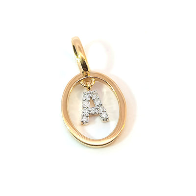 18ct Yellow Gold Diamond-set Initial "A" Pendant