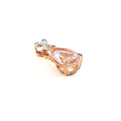 Pendente in morganite e diamanti 9R MO=1,10 ct TDW=0,015 ct