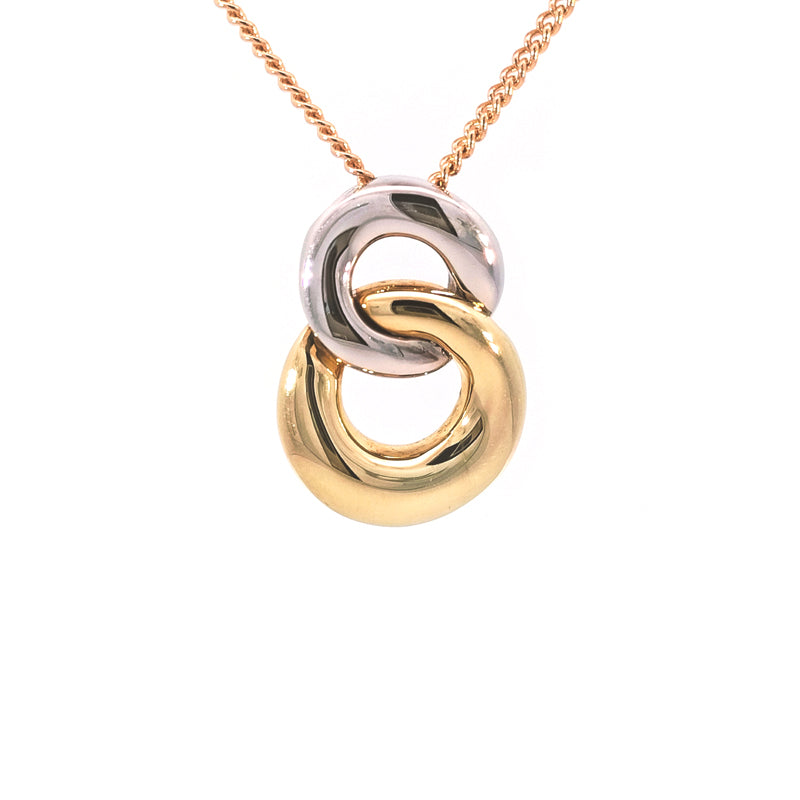 9ct Gold Two-Tone Circles Pendant Chains available separately.