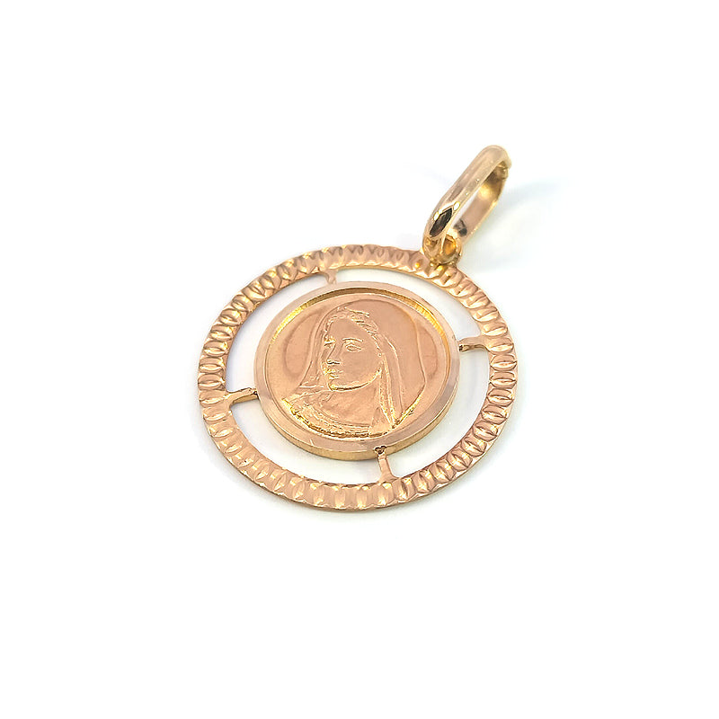 9ct Yellow Gold Madonna Medallion Pendant