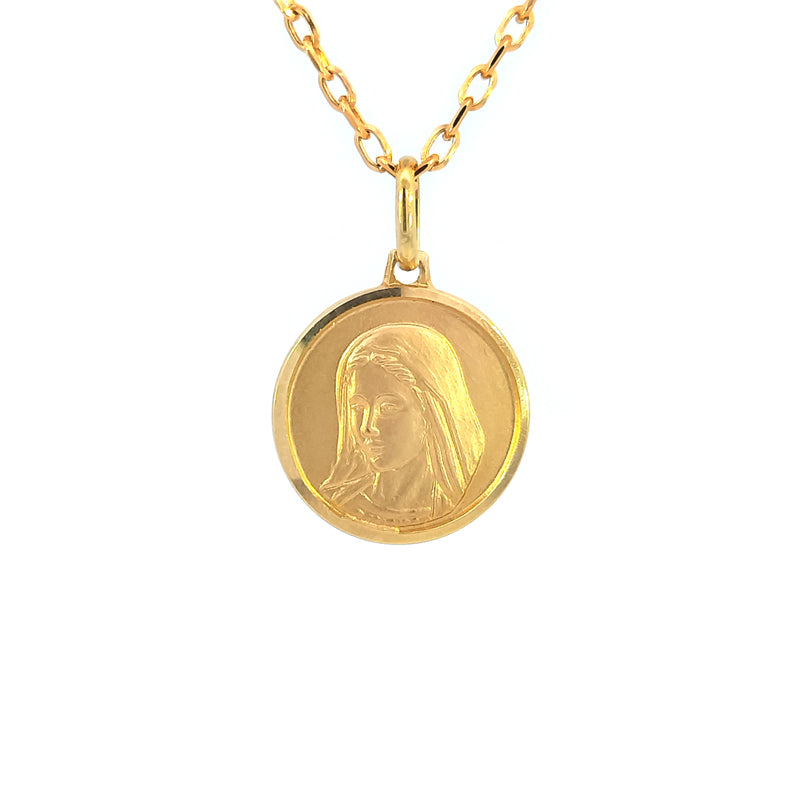 9ct Yellow Gold Maddona Medallion Pendant