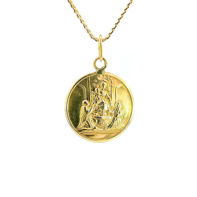 Pre-Loved 18ct Yellow Gold Ave Maria & Child Medallion