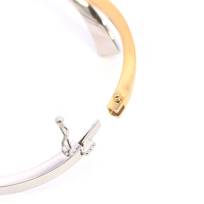 18ct Yellow & White Gold Diamond-set Bangle with Safety Clasp