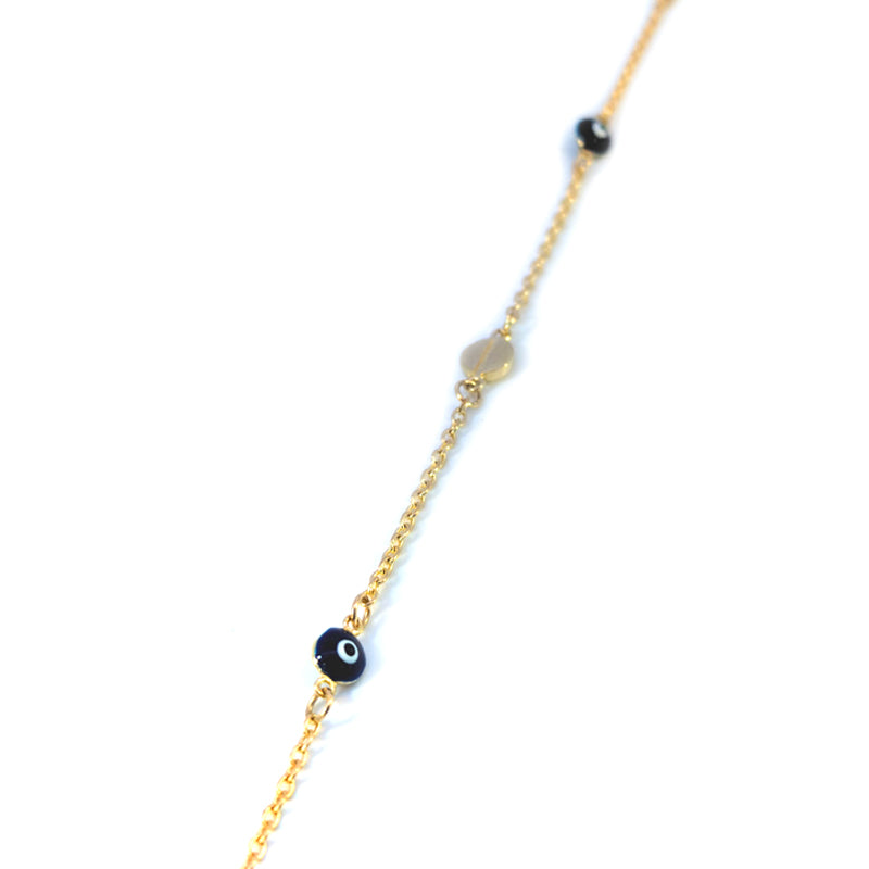 9ct Yellow Gold Evil Eye and Disc Bracelet