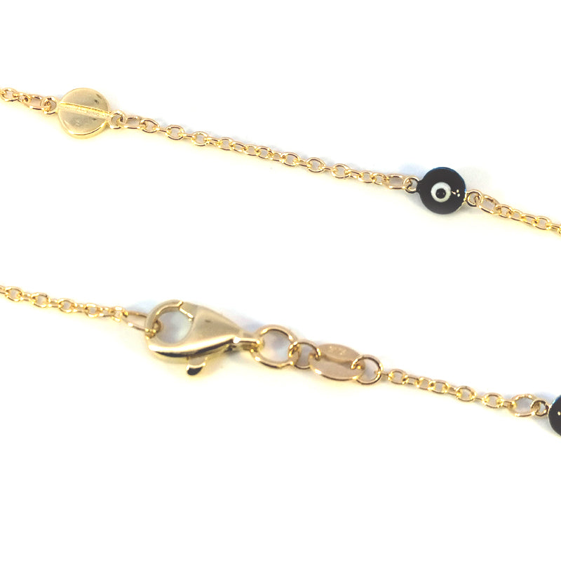 9ct Yellow Gold Evil Eye and Disc Bracelet