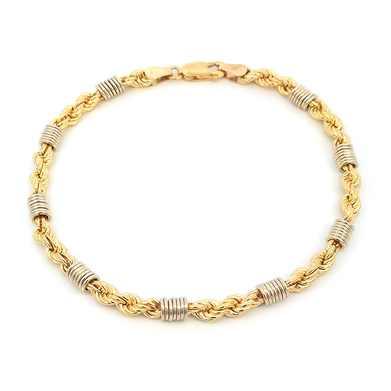 Pre-Loved 9ct Gold T/Tone Rope Bracelet