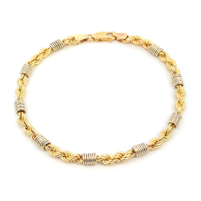 Pre-Loved 9ct Gold T/Tone Rope Bracelet