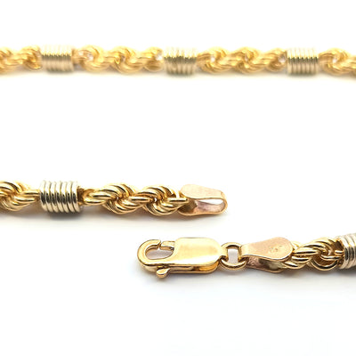 Pre-Loved 9ct Gold T/Tone Rope Bracelet