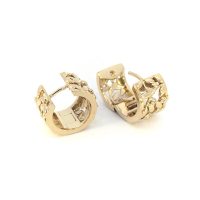 9ct Yellow Gold Diamond-set Hinged Huggie Earrings Ask about the matching ring and pendant. TDW=0.033ct G/Si