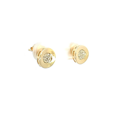 9Y Diamond Set Disc Earrings