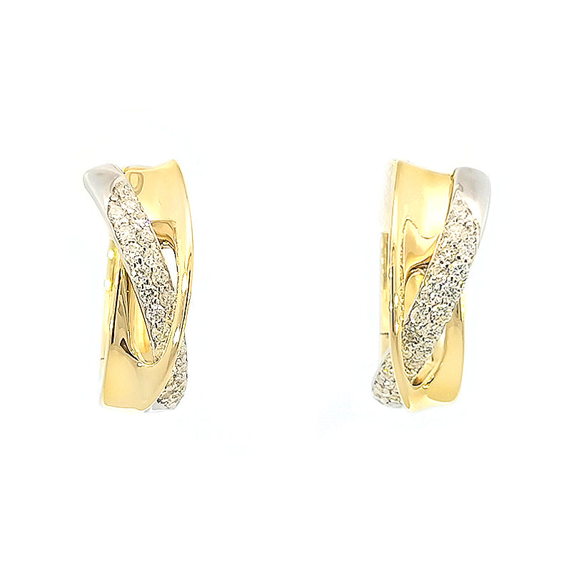 9ct Two-Tone Gold Diamond-set Earrings H/Si 0.269cts