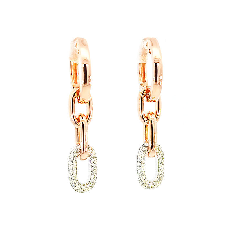 18ct White & Rose Gold Diamond-set Earrings