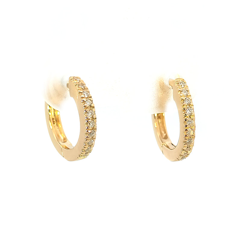 9ct Yellow Gold Mini Diamond-set Huggies