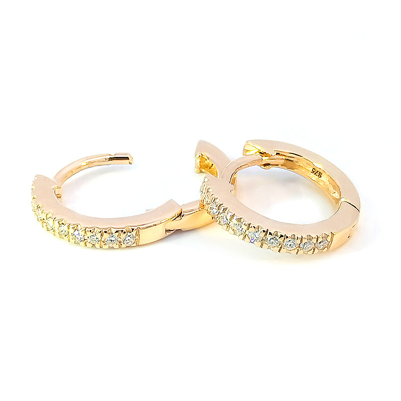 9ct Yellow Gold Mini Diamond-set Huggies