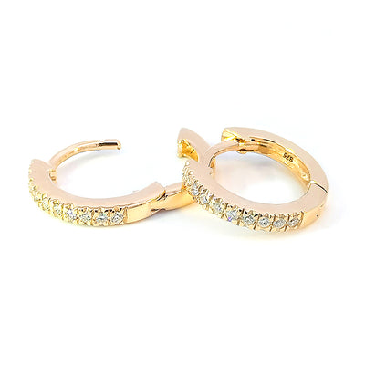 9ct Yellow Gold Mini Diamond-set Huggies