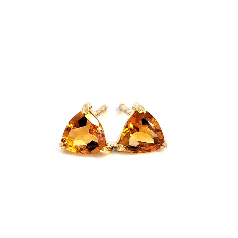 9ct Yellow Gold Triangle Citrine Stud Earrings