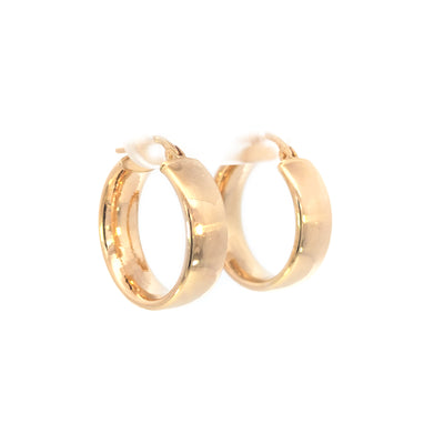 9ct Yellow Gold 6mm wide Hoop Earrings 18mm diameter, 1.97g Made in Italy