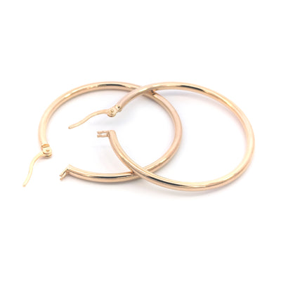 9ct Yellow Gold 34mm Hoop Earrings