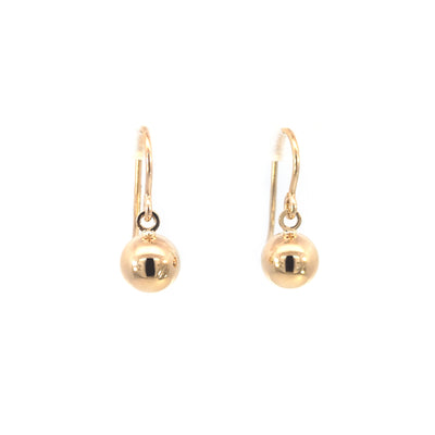 9ct Yellow Gold Ball Dangle Earrings 0.78g Made in Italy