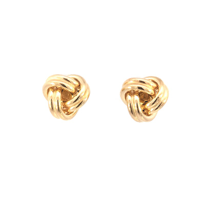 9ct Yellow Gold 10mm Knot Stud Earrings 1.5g Made in Italy
