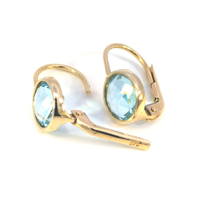 9ct Yellow Gold French Hook Topaz Earrings