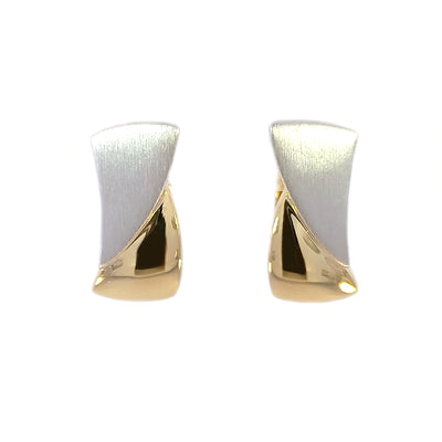 9ct Yellow Gold & Textured White Gold Earrings