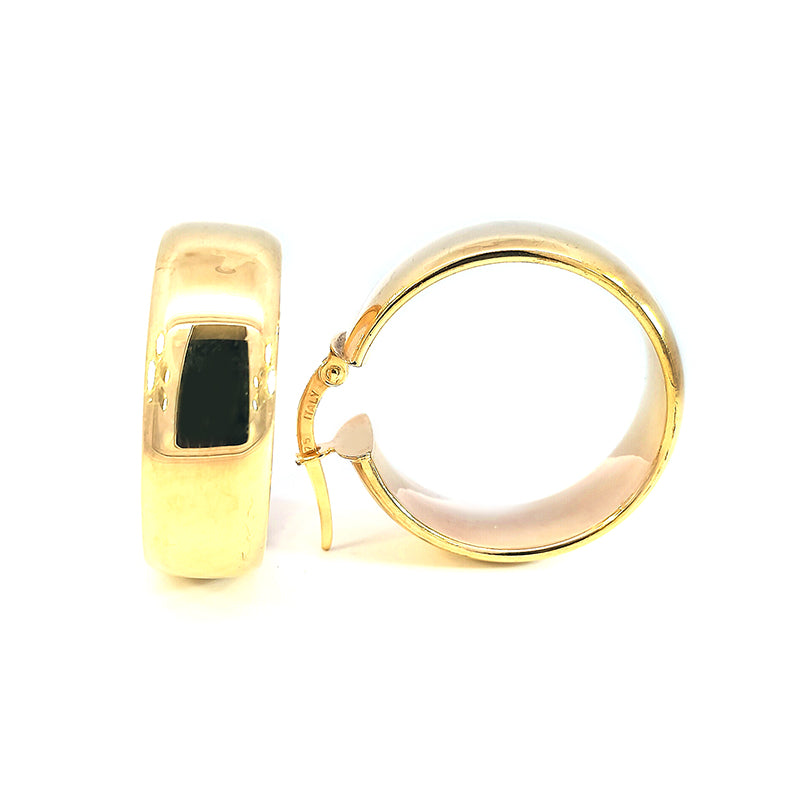 Pre-Loved 9ct Yellow Gold Wide Hoop Earrings