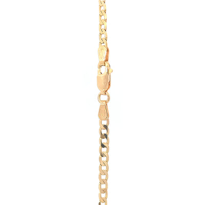 9ct Yellow Gold Diamond-Cut Curb Link Chain 60cm