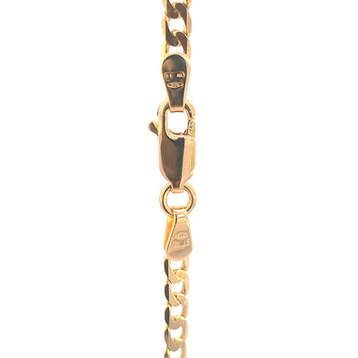 9ct Yellow Gold Diamond-Cut Curb Link Chain 60cm