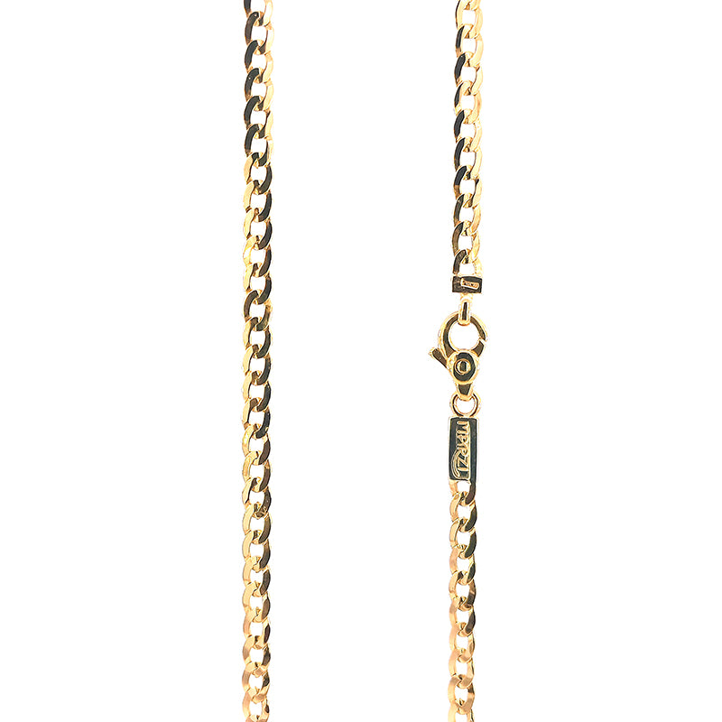 9ct Yellow Gold Flat Curb Chain 55cm