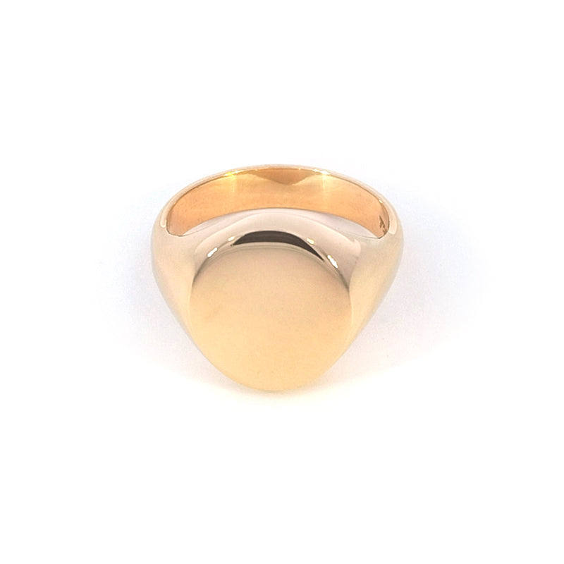 18ct Yellow Gold Signet Ring 8.35 grams Please contact us for personalised initial laser engraving at no extra charge. Choose from a variety of fonts and styles to make this signet ring only yours.