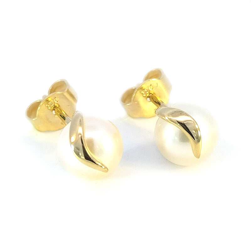 9ct Yellow Gold Cultured Pearl Stud Earrings