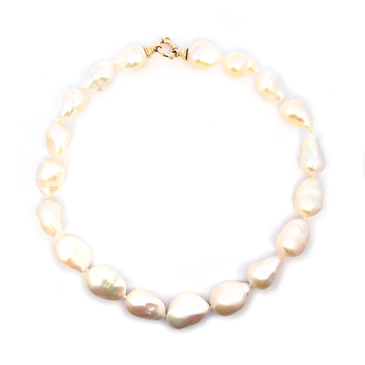 45cm Fresh Water Baroque Pearl Necklace with 9ct Gold Clasp