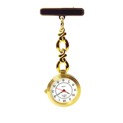 Adina Nurses Water Resistant Gold Plate Fob Watch with White Face