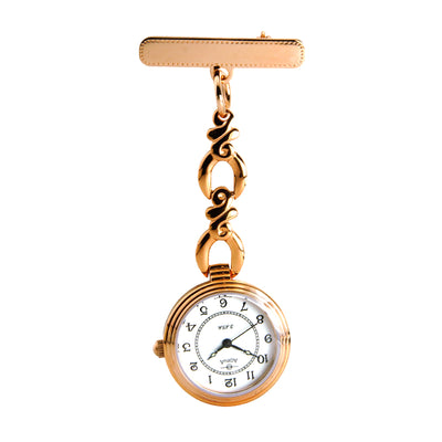 Adina Nurses Water Resistant Rose Gold Fob Watch with White Face
