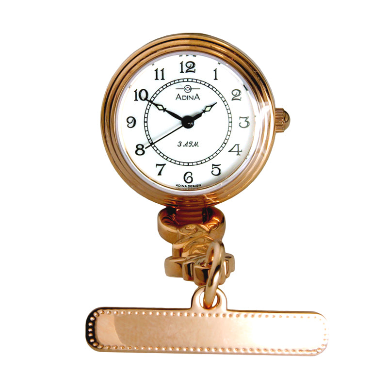Adina Nurses Water Resistant Rose Gold Fob Watch with White Face