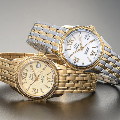 Our guess is you won’t be able to resist the classic flatlines of this performance bred Adina Oceaneer. The classic lines add subtlety to the 33mm knurled bezel case which features a sapphire crystal and of course the luxurious feeling of the solid bracelet rounds out what is sure to be a ladies Adina Watch for the generation