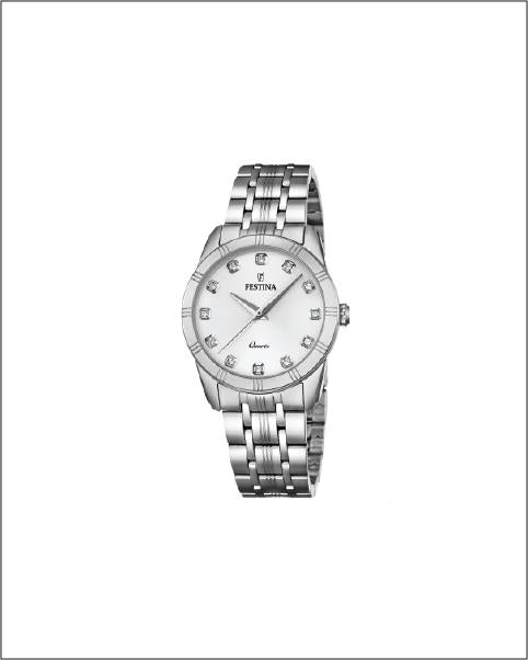 Womens Boyfriend Collection Silver Bracelet/Silver Dial