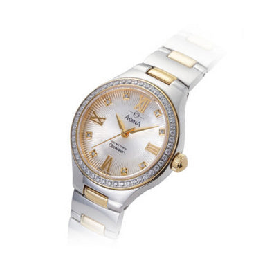 Ladies Oceaneer Two-Tone Watch with Crystal Set Bezel